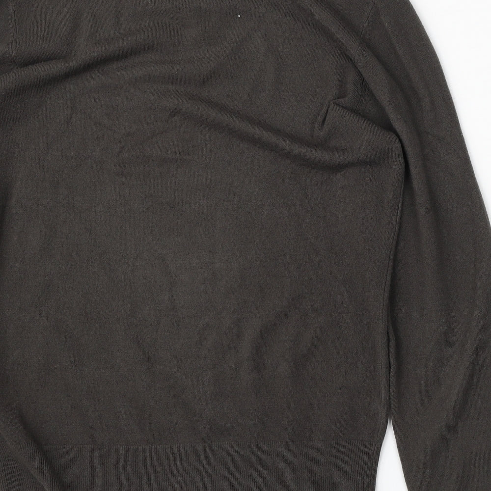 Marks and Spencer Mens Green V-Neck Acrylic Pullover Jumper Size M