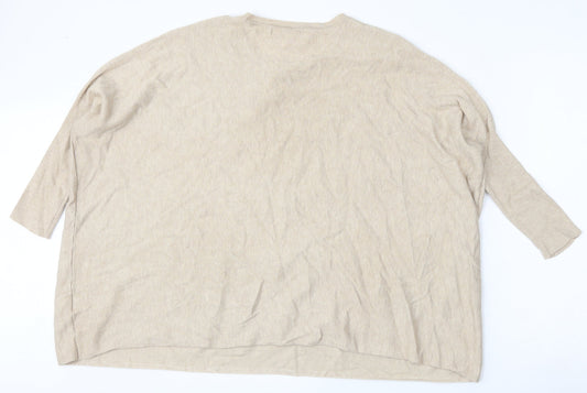 Womens UK Size One Size Millenium Beige Pullover Jumper