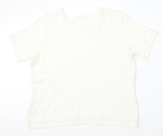 Womens UK Size 18 Marks and Spencer White Pullover Jumper