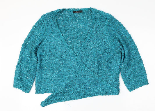 Womens UK Size L BM Collection Blue Cardigan Jumper