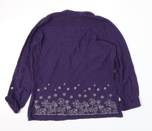 Womens UK Size 12 Peacocks Purple Pullover Jumper