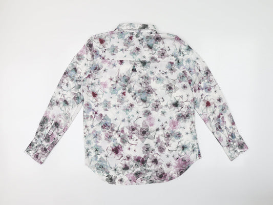 Womens UK Size 8 H&M Multicoloured Basic Button-Up