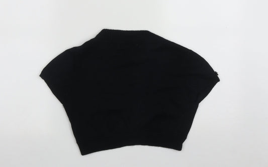 Bay Womens Black V-Neck Cotton Shrug Jumper Size 14