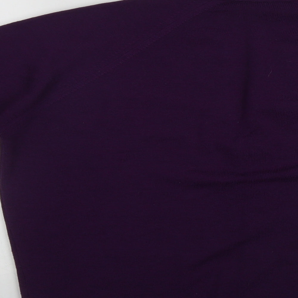Edinburgh Womens Purple V-Neck Acrylic Cardigan Jumper Size M