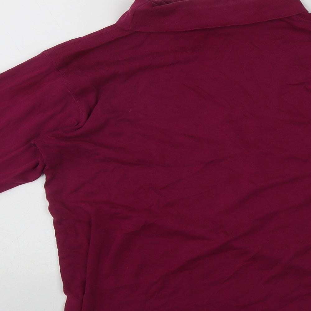 Cotton Traders Womens Purple Roll Neck Polyester Pullover Jumper Size M