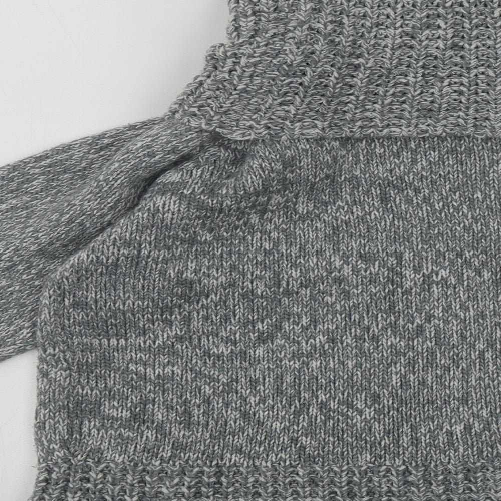 Brand and care label for Imagine women’s grey roll neck acrylic jumper, size L