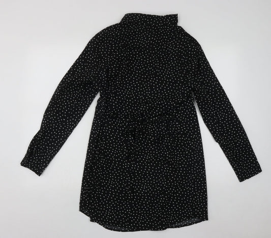 Brave Soul Womens Beige Geometric Polyester Shirt Dress Size S Collared Button