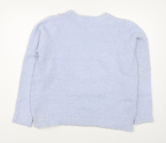 George Womens Pink Round Neck Polyester Pullover Jumper Size L - Christmas