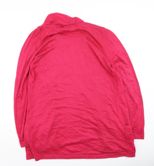 Marks and Spencer Womens Pink V-Neck Viscose Cardigan Jumper Size 12