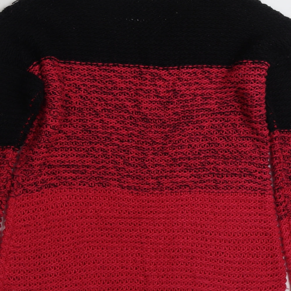 Heart & Soul Womens Pink V-Neck Acrylic Pullover Jumper Size 14