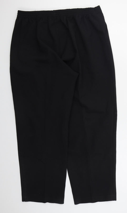 Classics Womens Black Polyester Trousers Size 18 L25 in Regular