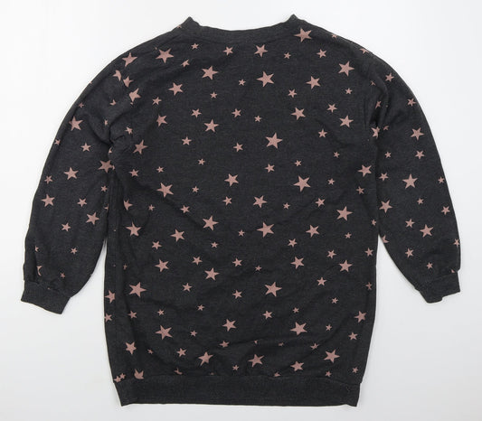 H&M Womens Green Cotton Pullover Sweatshirt Size S Pullover - Stars