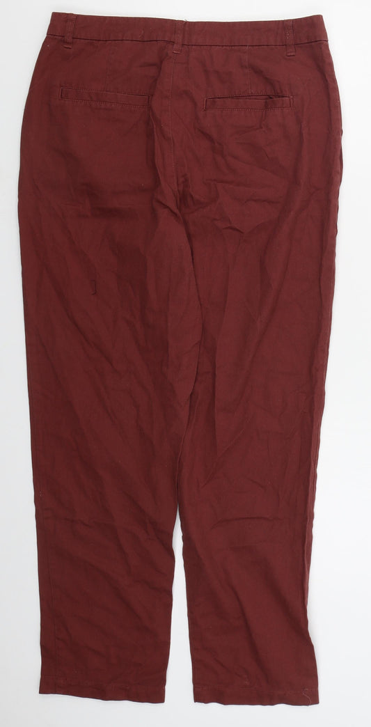 Womens UK Size 10 ASOS Regular Fit Red Trousers