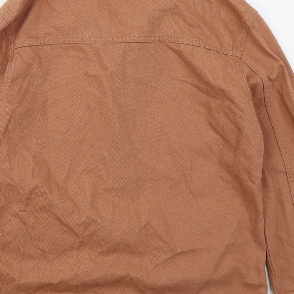 Brand and care label for Primark women’s orange jacket, size UK 6, button