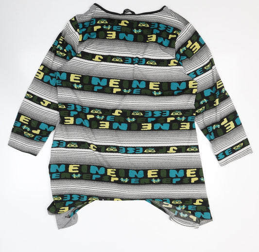 Collection Womens Multicoloured Geometric Cotton Basic Blouse Size 22 Round Neck