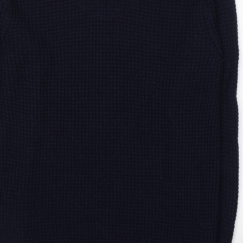 Brave Soul Mens Blue Round Neck Acrylic Pullover Jumper Size M