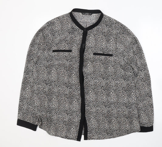 Womens UK Size 16 Dunnes Stores Black Basic Button-Up