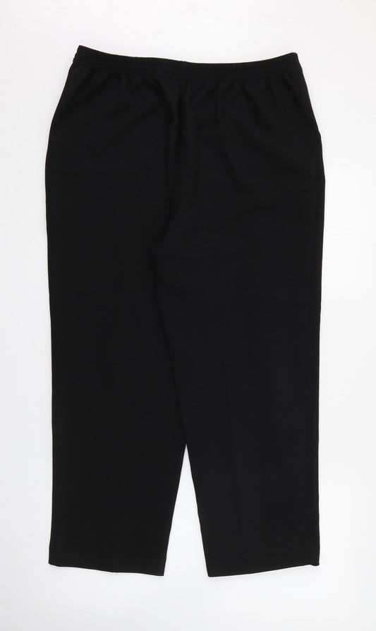 Womens UK Size 16 Isle Essentials Regular Fit Black Trousers