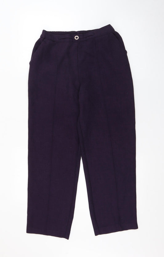 Womens UK Size 10 Marks and Spencer Regular Fit Purple Trousers