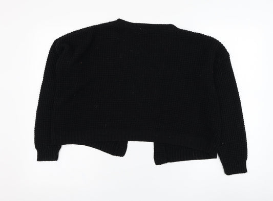 Boohoo Womens Black Square Neck Acrylic Cardigan Jumper Size S