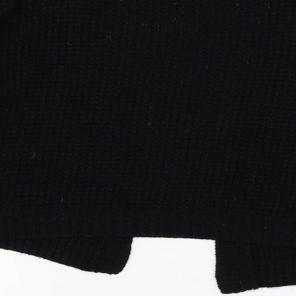 Boohoo Womens Black Square Neck Acrylic Cardigan Jumper Size S