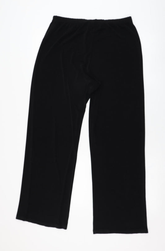 Womens UK Size M Reflections Regular Fit Black Trousers
