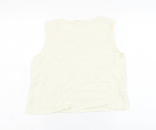 Womens UK Size S Mango Ivory Basic Tank