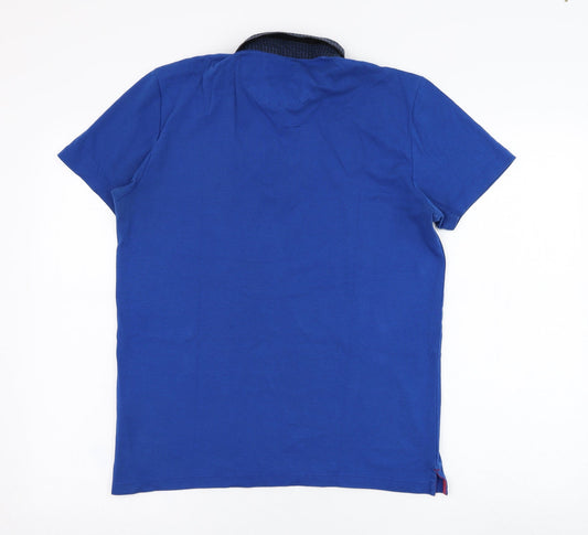NEXT Mens Blue Cotton Polo Size M Collared Pullover