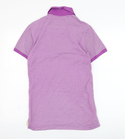Jack Wills Mens Purple Striped Cotton Polo Size XS Collared Pullover