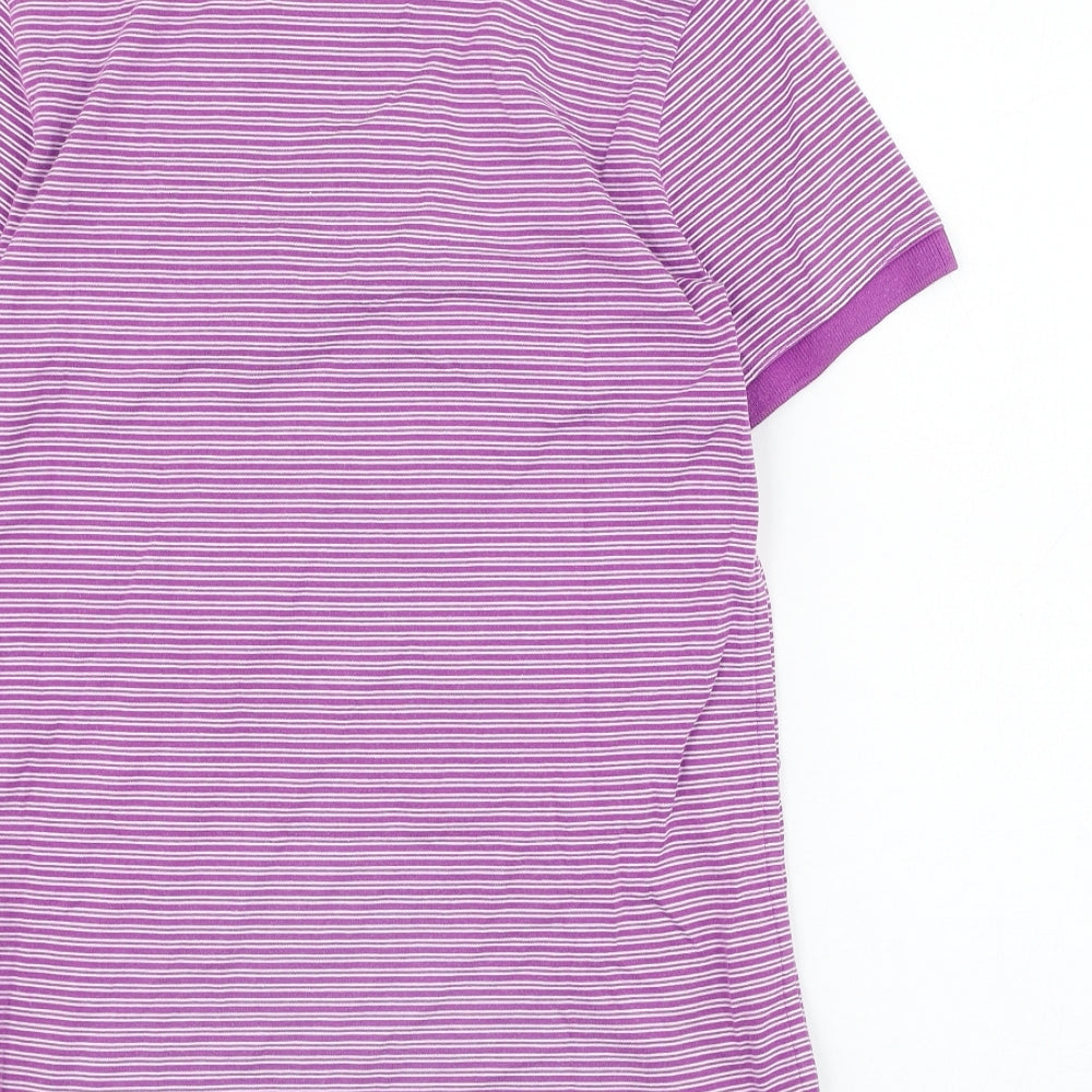 Jack Wills Mens Purple Striped Cotton Polo Size XS Collared Pullover