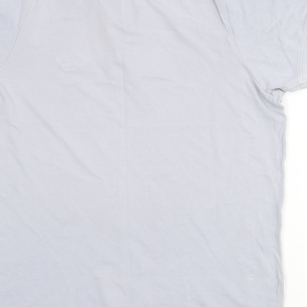 Crosshatch Mens Blue Cotton Polo Size M Collared Button