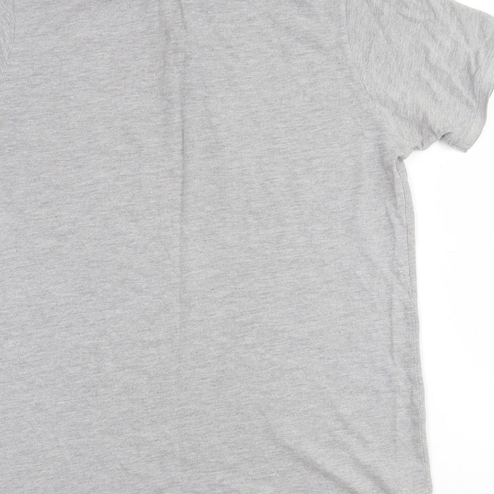 Defused Mens Grey Polyester Polo Size L Collared Button - Defused logo