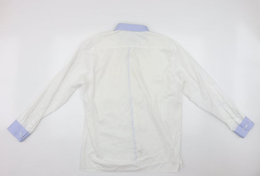 Mens UK Size XL Eterna White Button-Up Long Sleeve Casual Shirt
