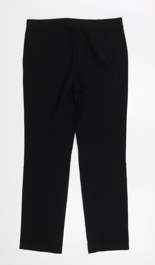 Womens UK Size 12 Papaya Regular Fit Black Trousers