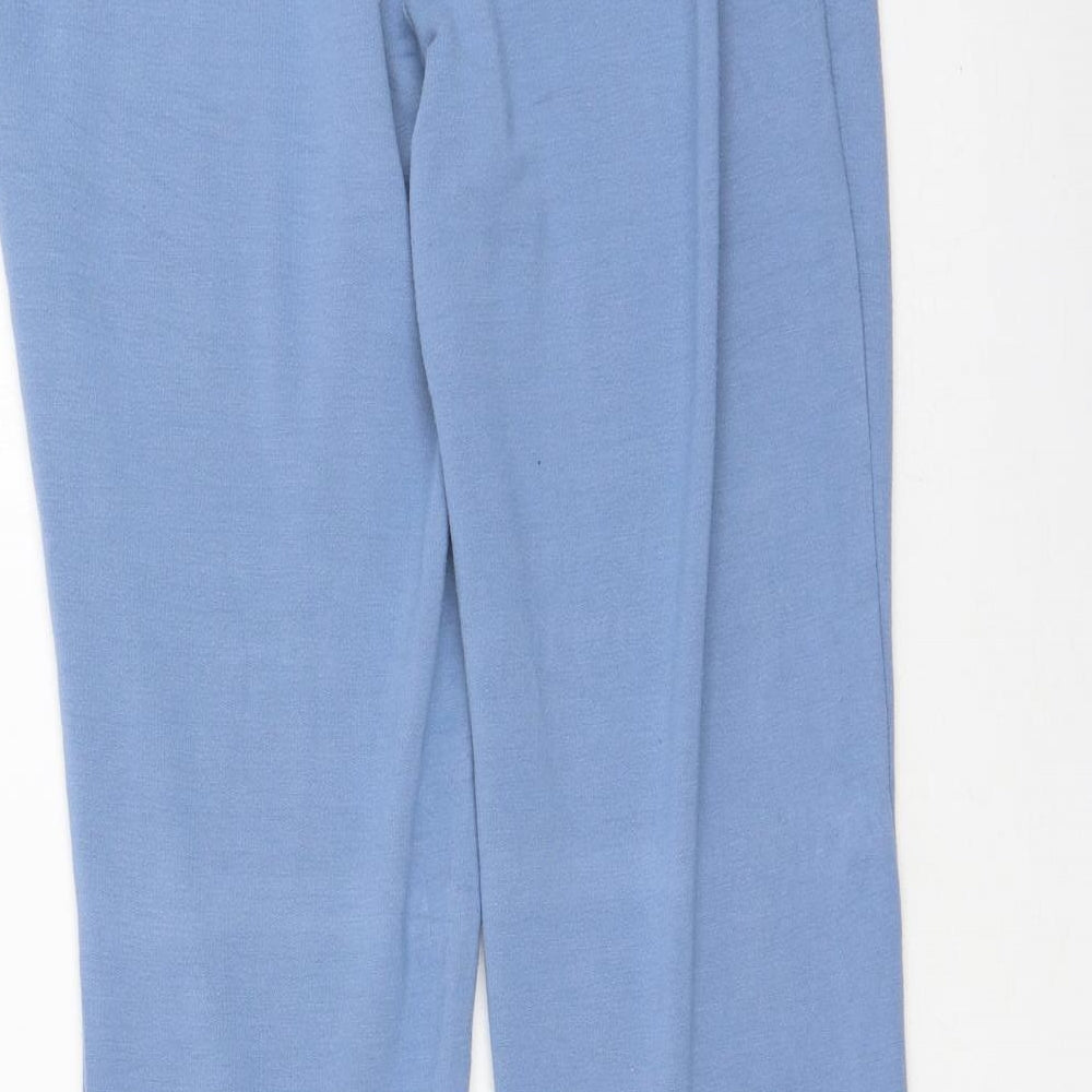 Boux Avenue Womens Blue Viscose Jogger Trousers Size 12 L33 in Regular