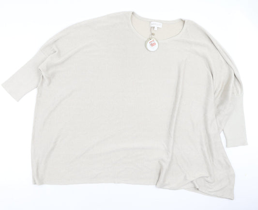 Womens UK Size L Apricot Beige Basic Blouse