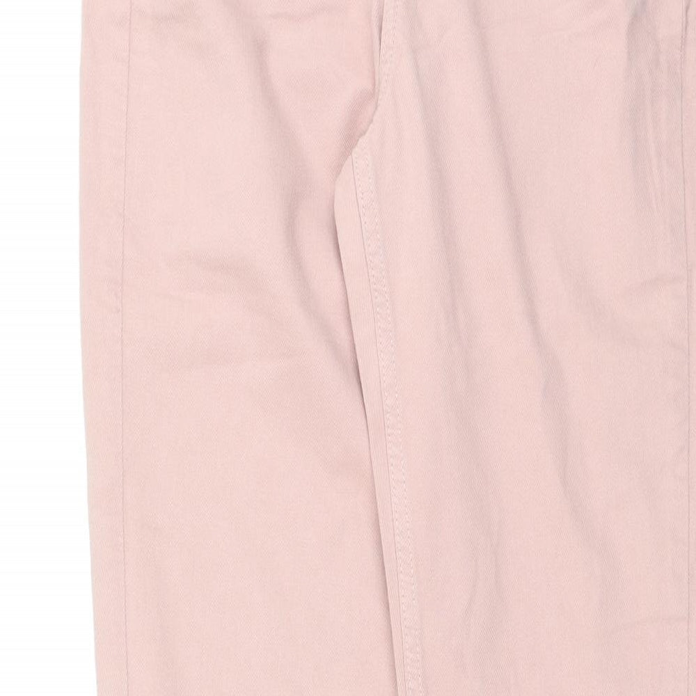 F&F Womens Pink Cotton Straight Jeans Size 8 L30 in Regular