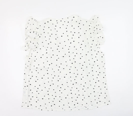 SheIn Womens White Polyester Basic Blouse Size XL V-Neck