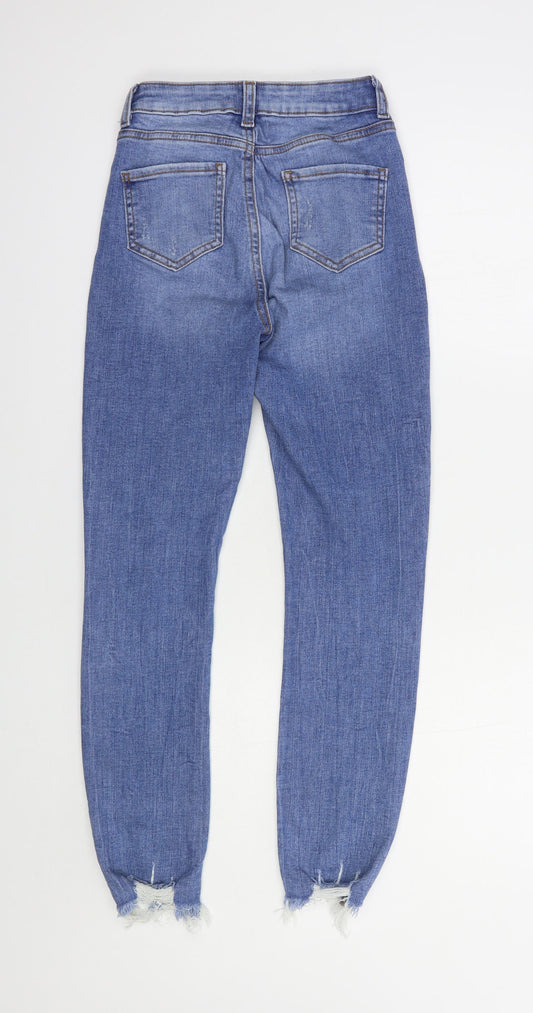 Denim Co. Womens Blue Cotton Skinny Jeans Size 6 L27 in Regular Button