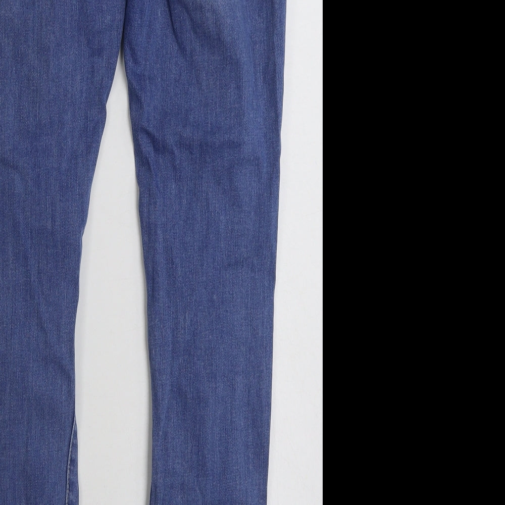 Denim & Co. Womens Blue Cotton Skinny Jeans Size 12 L29 in Slim Zip