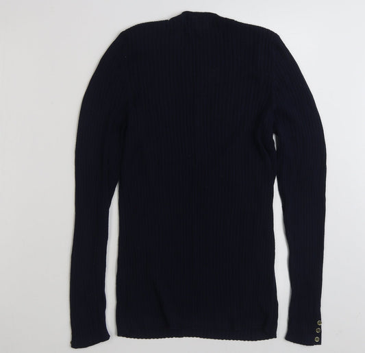 NEXT Womens Blue Scoop Neck Cotton Pullover Jumper Size 14