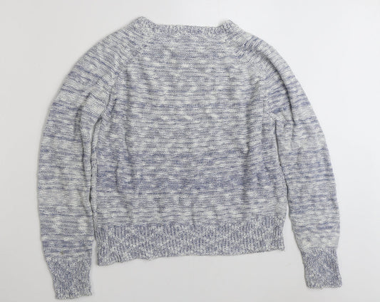 Red Herring Womens Blue Round Neck Cotton Pullover Jumper Size 16