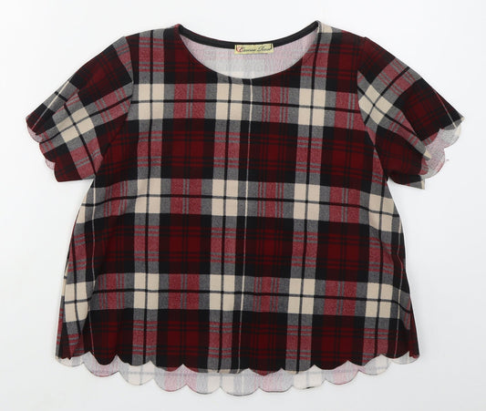 Womens UK Size 8 Cameo Rose Red Basic T-Shirt