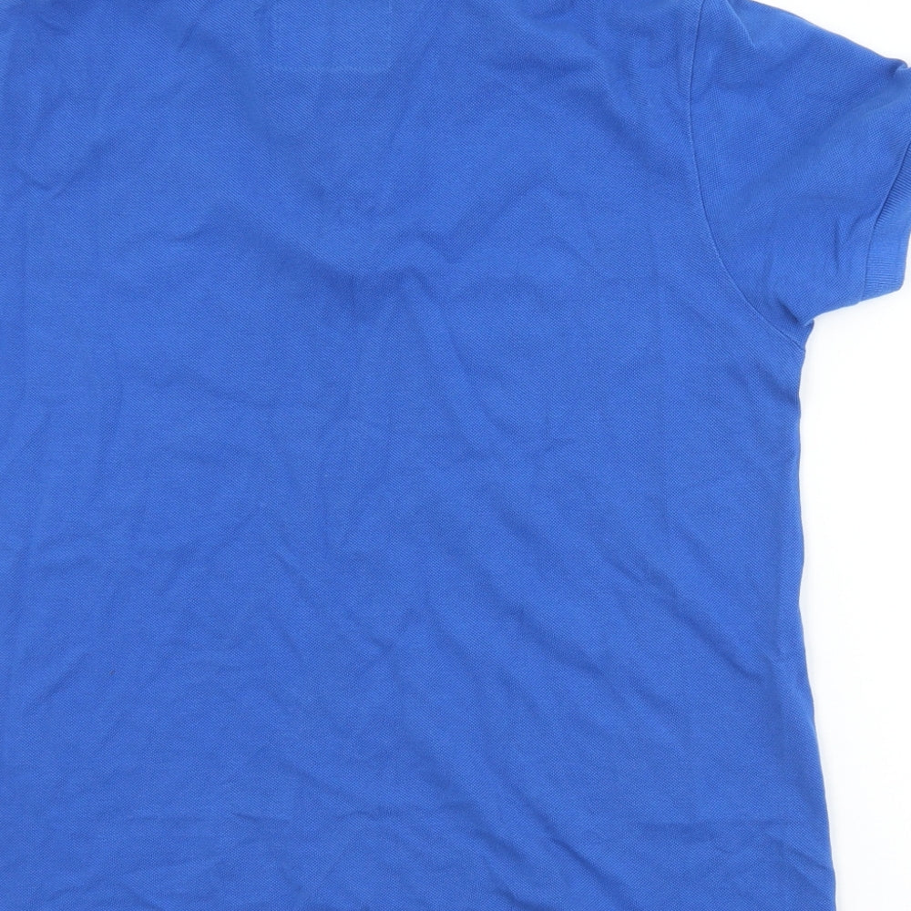 Blue Inc Mens Blue Cotton Polo Size M Collared Button
