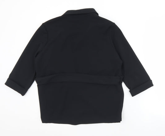 New Look Womens Black Jacket Size 8 Tie