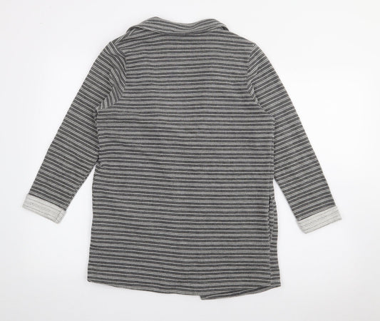NEXT Womens Grey Striped Polyester Jacket Blazer Size 10