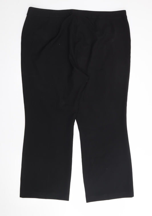 Papaya Womens Black Polyester Trousers Size 12 L27 in Regular