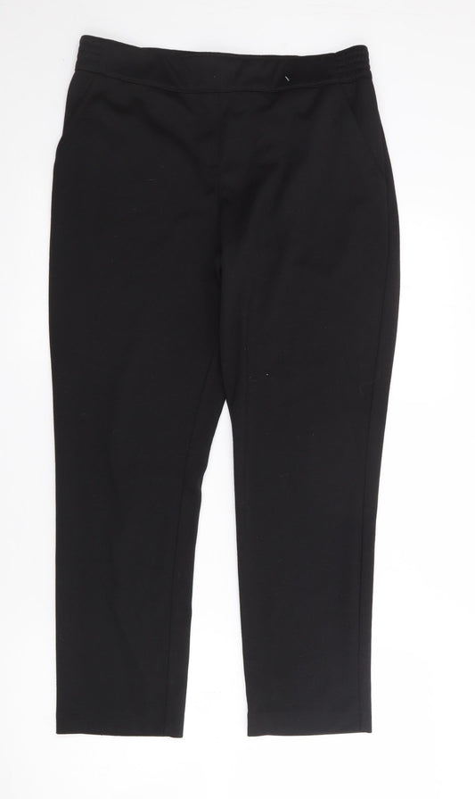 Womens UK Size 14 Classic Regular Fit Black Trousers