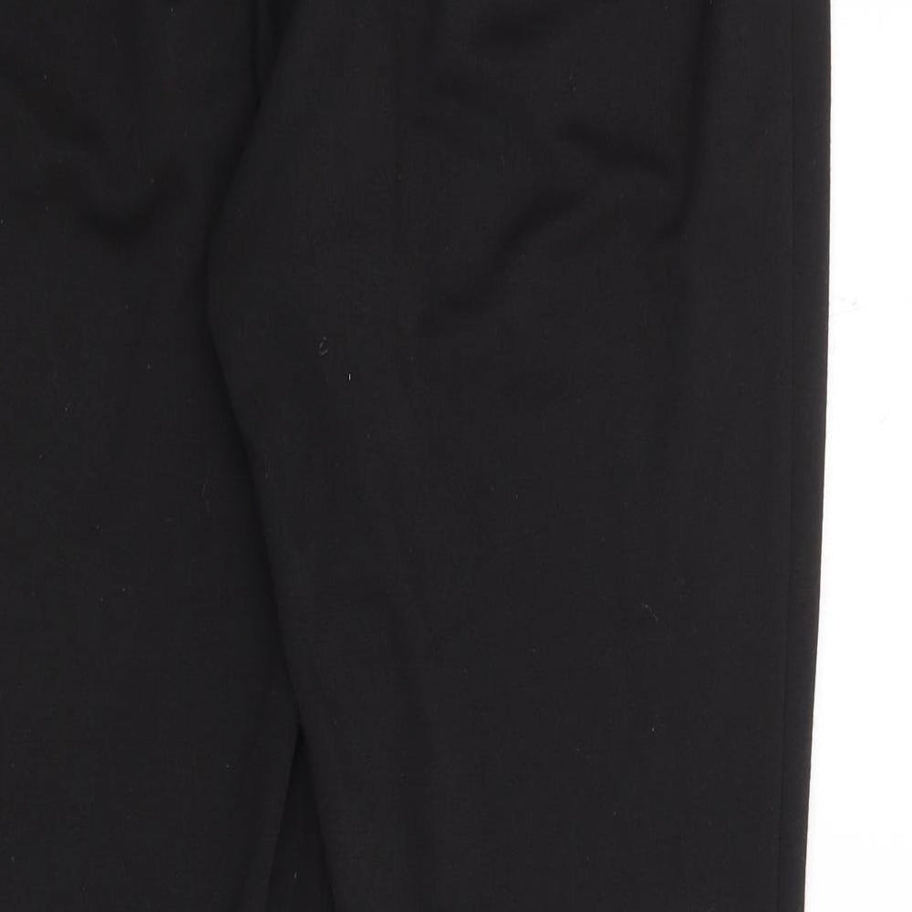 Classic Womens Black Polyester Trousers Size 14 L25 in Regular