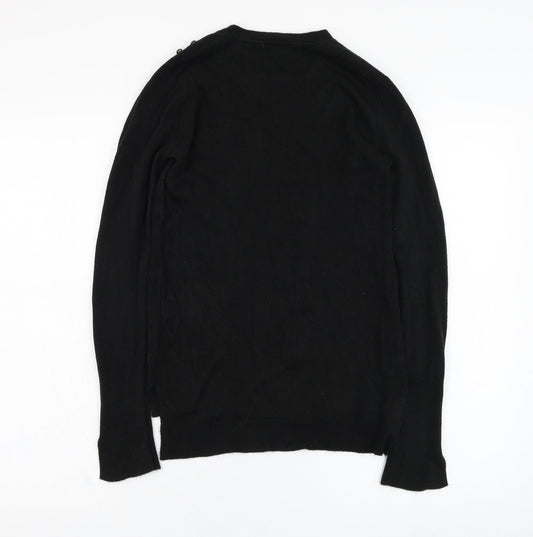 Primark Womens Black Round Neck Acrylic Pullover Jumper Size 4